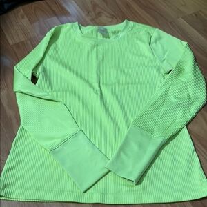 CALIA by Carrie Underwood Lime Green Ribbed Sweatshirt